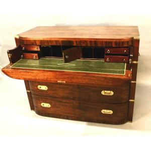 19th Century England Mahogany Two-body Marine Chest Of Drawers 