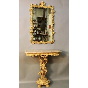 Rocaille Style Console And Mirror Set