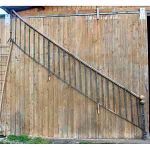 Wrought Iron Stair Railing With Ball And Newel Post 