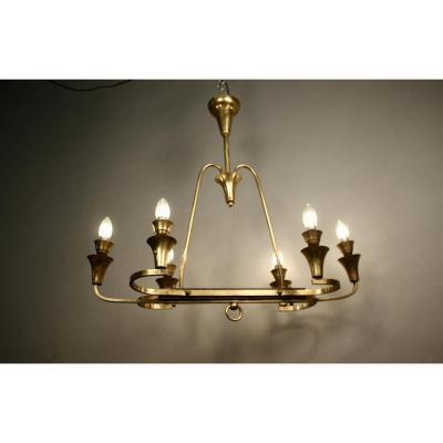 Brass Chandelier Bronze 6 Lights