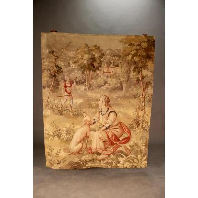 Aubusson Tapestry With Galante Scene Decor