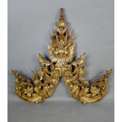 Decorative Element In Golden Wood