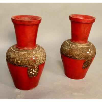 Pair Of Terracotta Vases, Asia