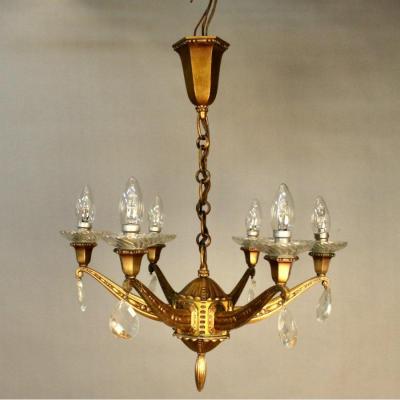 Bronze Chandelier With 6 Arms Of Light