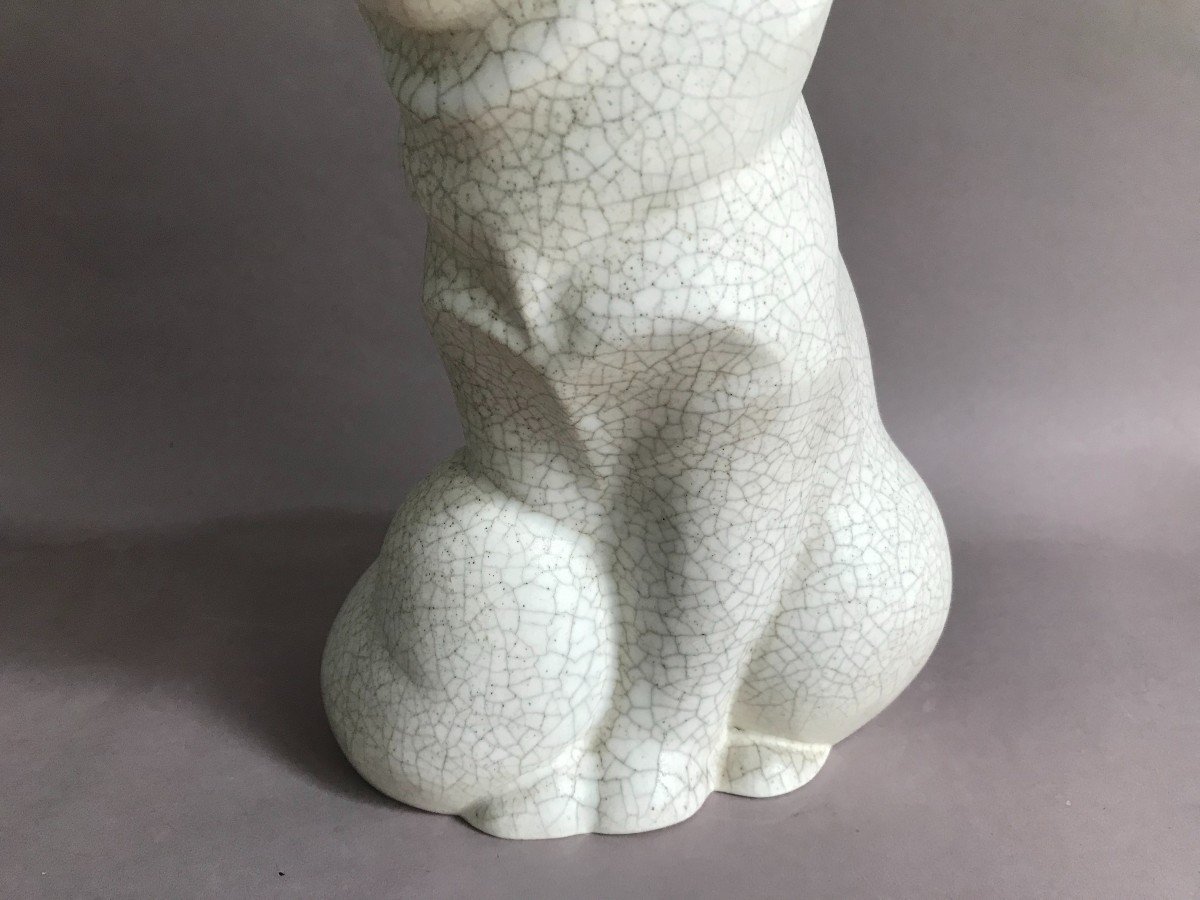 Primavera Large Cracked Cat In Art Deco Ceramic Circa 1930-photo-3