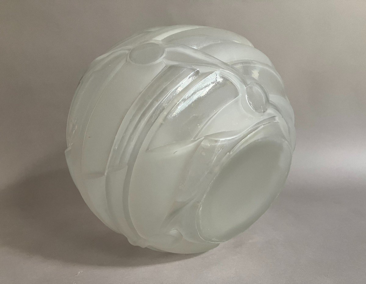 André Hunebelle vase en verre modèle Jupiter Art Déco vers 1930-photo-4