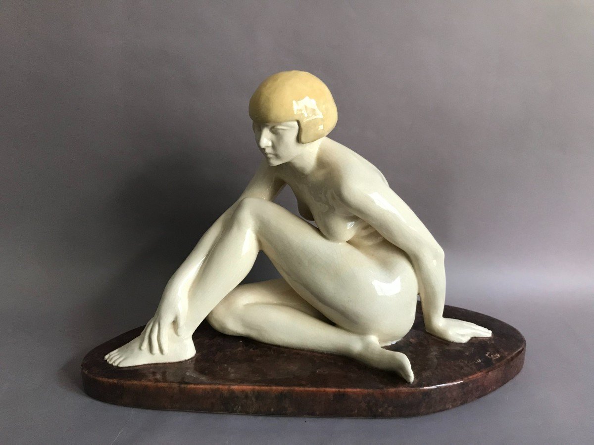 Claris Lévy éditions Kaza grand nu féminin craquelé Art Déco 1930