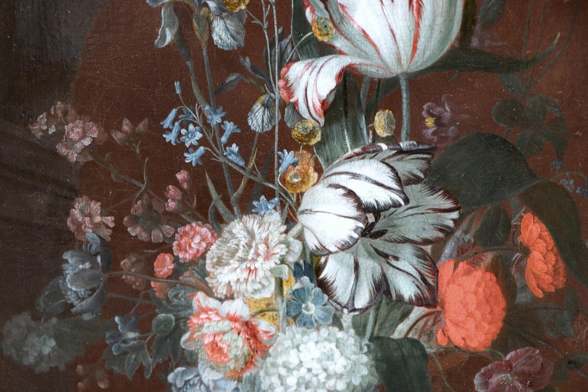 Jacob Campo Weyerman (1677 - 1747), Un vase de fleurs dans une niche-photo-6