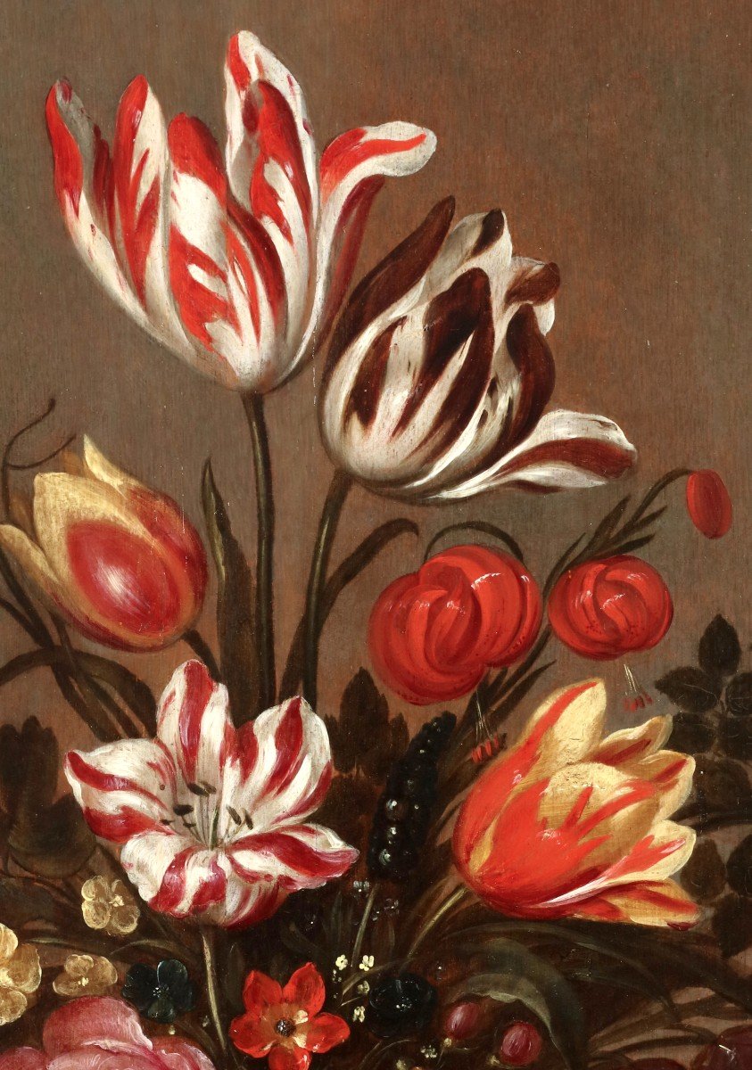 Attribué à Johannes Flups (actif 1625 - 1660), Nature-morte de fleurs dans un vase-photo-5