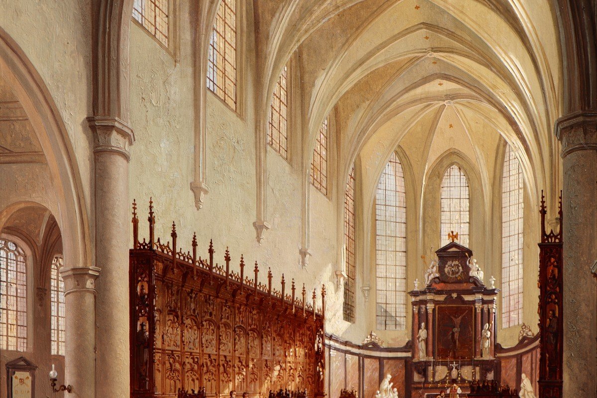 Joseph Maswiens (1828 - 1880), Les stalles de l'église de Sainte Gertrude à Louvain, 1866-photo-3