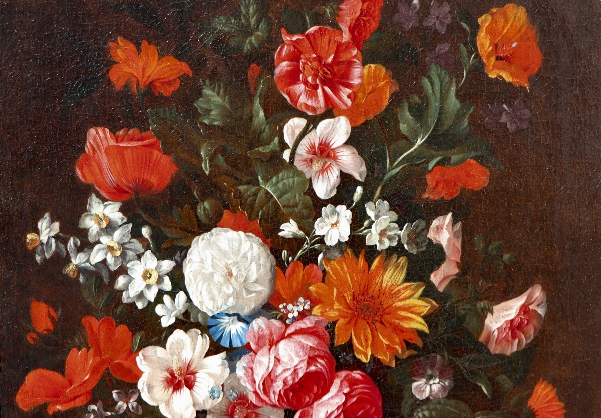 Philip Van Kouwenbergh (1671 - 1729), A Flower Still Life On A Stone Ledge-photo-3