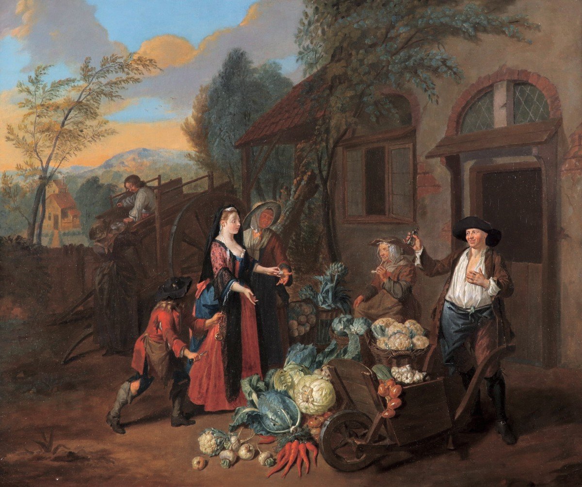Joseph Van Aken (circa 1699 - 1749), A Young Bandit At The Market-photo-1