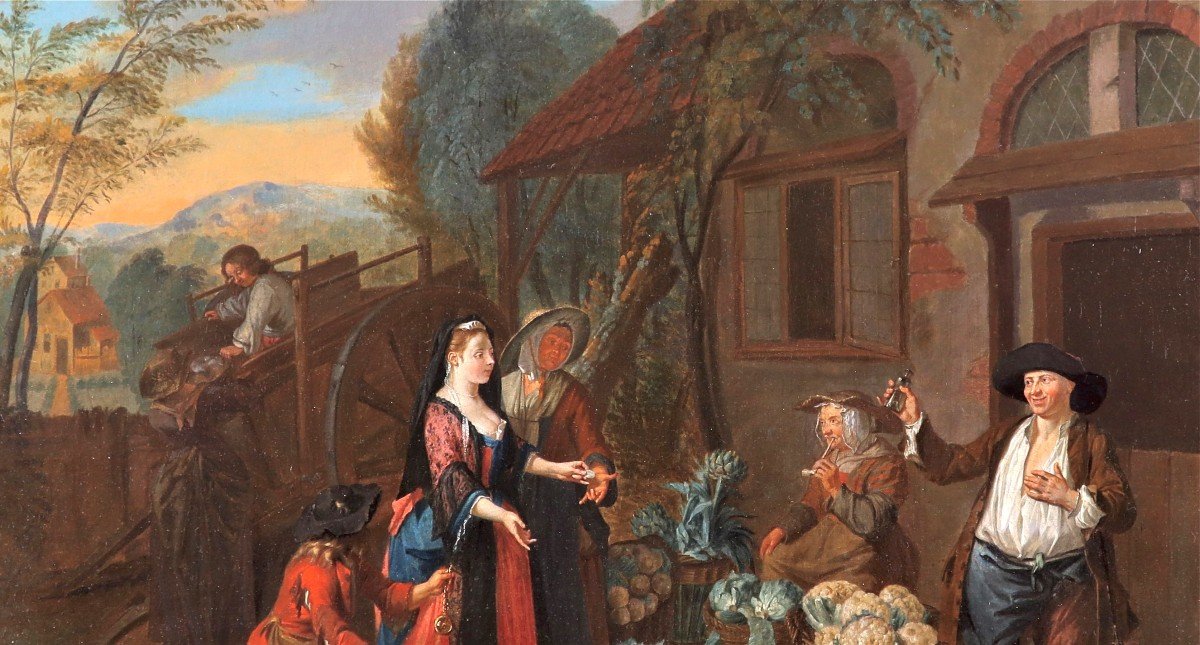 Joseph Van Aken (circa 1699 - 1749), A Young Bandit At The Market-photo-7