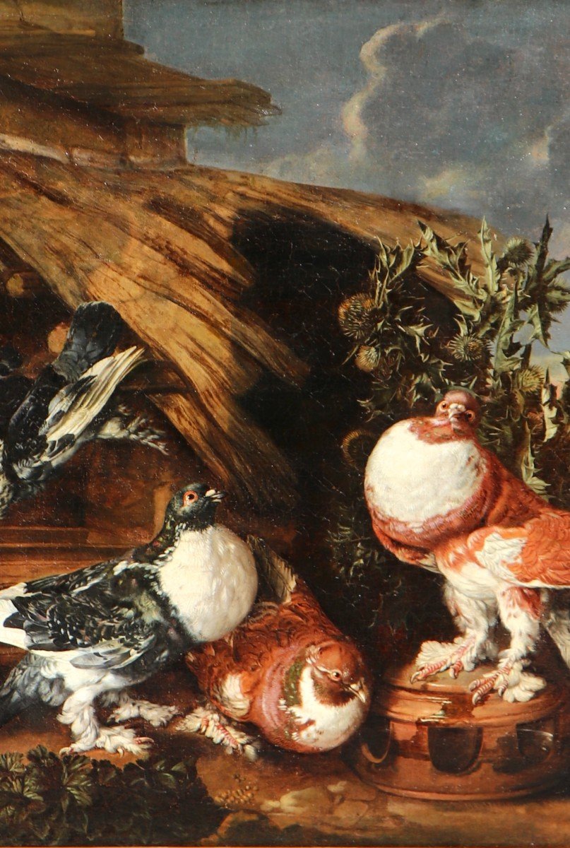 Carstiaen Luyckx (1623 - 1670), Pigeons And Rabbits In An Italianate Landscape-photo-3