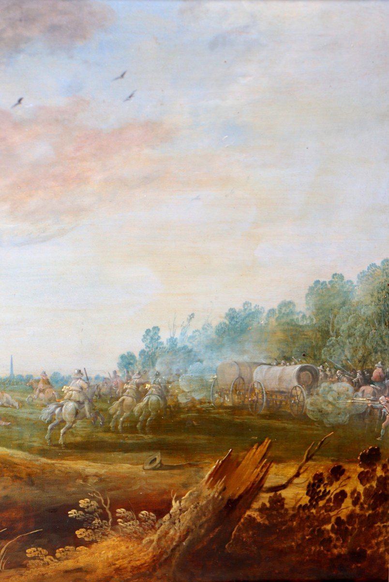 Pieter Meulener (1602 - 1654), A Cavalry Battle Scene Between Dutch And Spanish Horsemen-photo-4