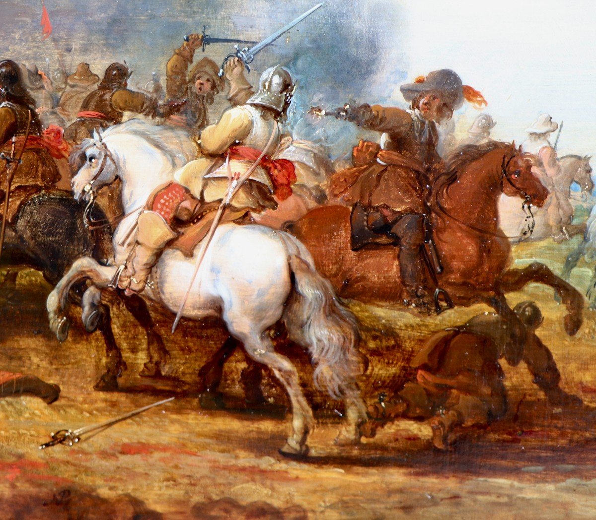 Pieter Meulener (1602 - 1654), A Cavalry Battle Scene Between Dutch And Spanish Horsemen-photo-6