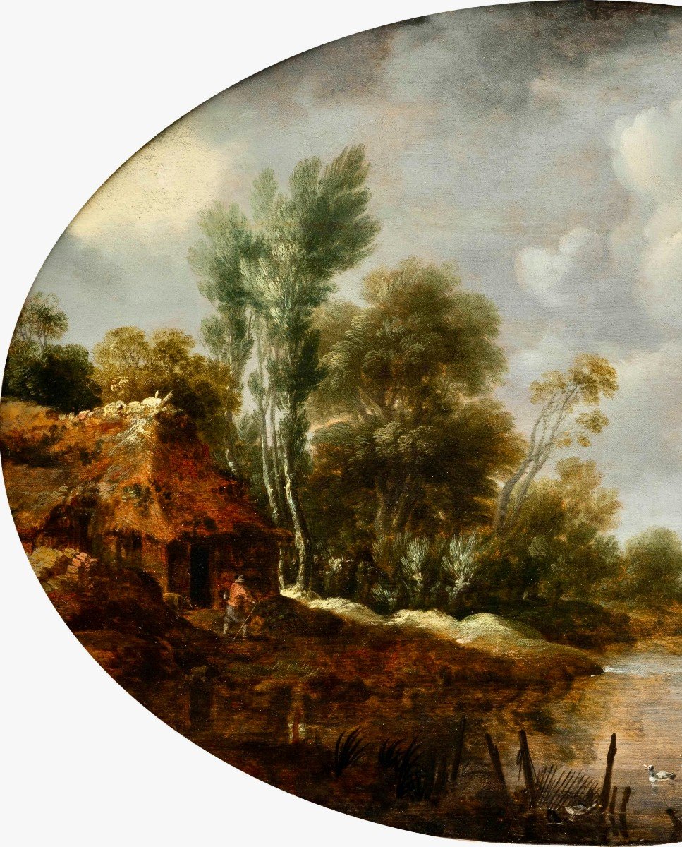 Gillis Peeters I (1612 - 1653), Un paysage fluvial-photo-2