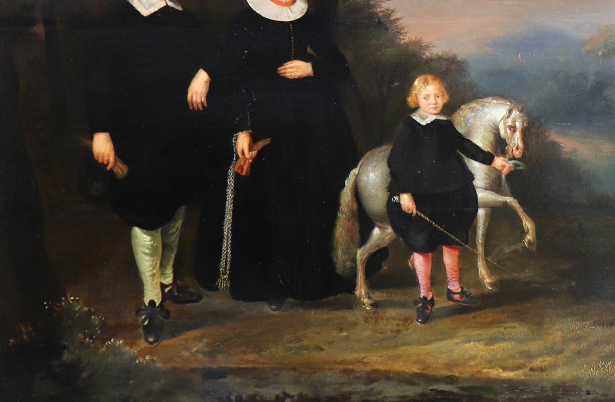 Attributed To Herman Doncker (1595 – Circa 1650/51), Family Portrait With A Small Pony-photo-4