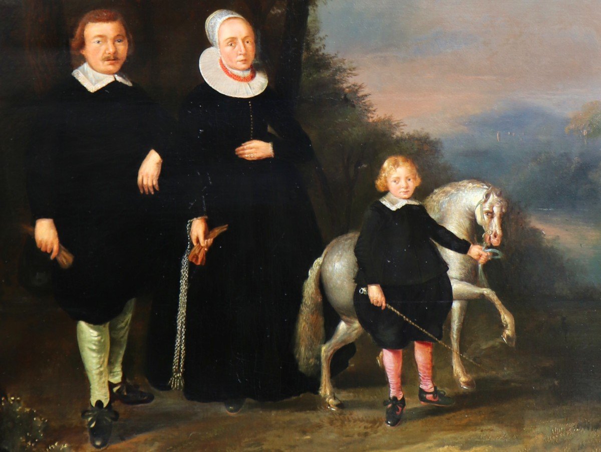 Attributed To Herman Doncker (1595 – Circa 1650/51), Family Portrait With A Small Pony-photo-7