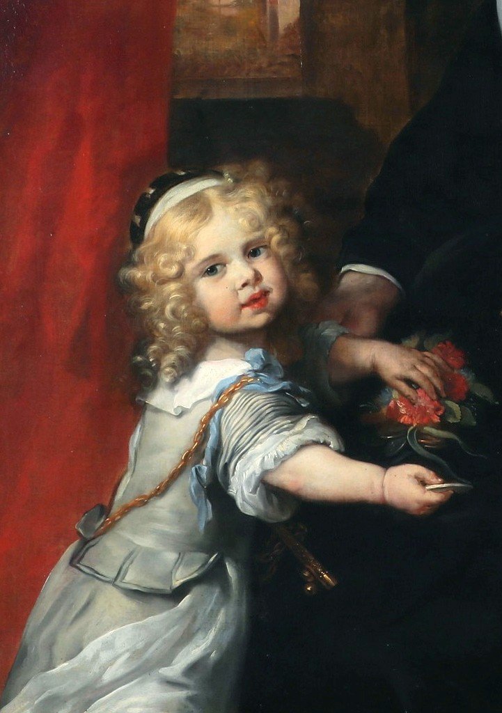 Jürgen Ovens (1623 - 1678), Portrait d'une dame et de sa petite-fille-photo-6