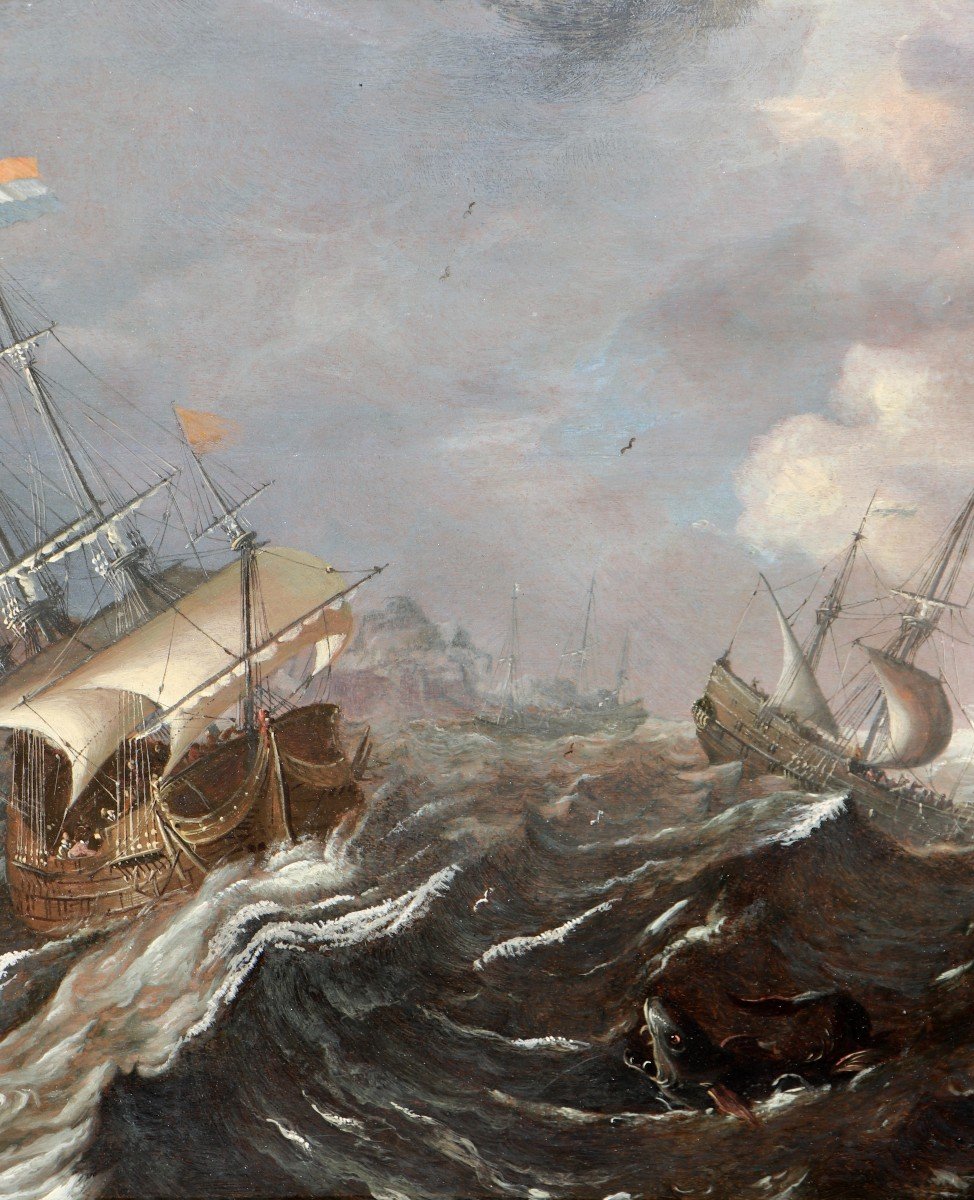 Andries Van Eertvelt (1590 - 1652), Ships In A Storm-photo-3