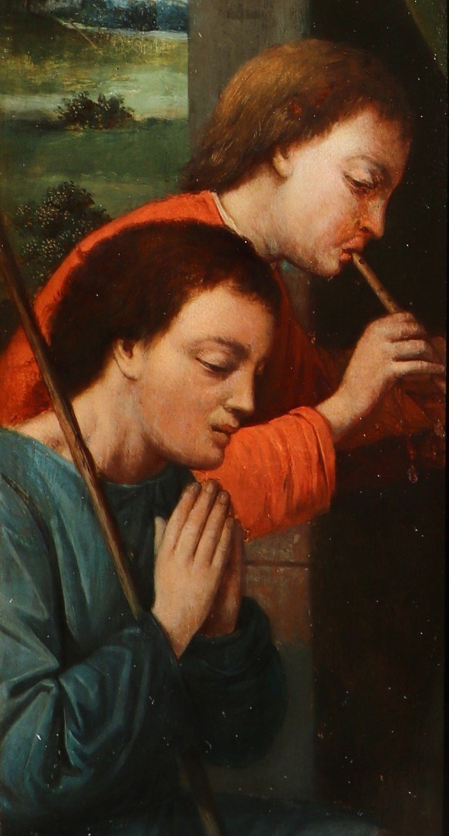 Anonymous Flemish Painter, 2nd Half Of The 16th Century, Pair Of Triptych Wings-photo-4