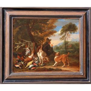 Adriaen De Gryef (1657 - 1715/22), Hunter At Rest