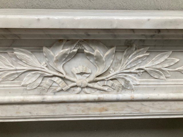 White Marble Fireplace, 19th Century-photo-3