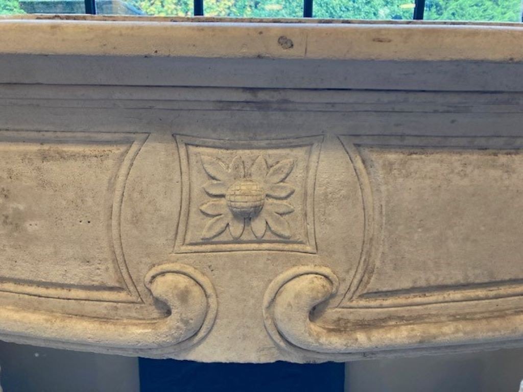 Limestone Fireplace, Early 19th Century-photo-2