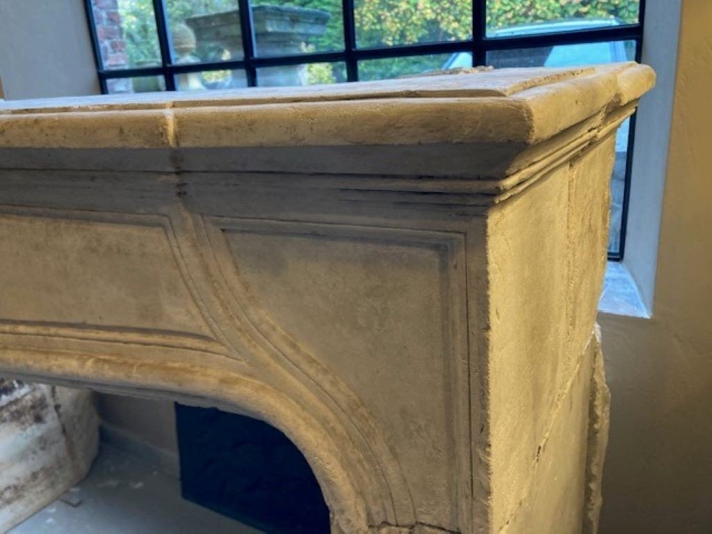 Limestone Fireplace, Early 19th Century-photo-1