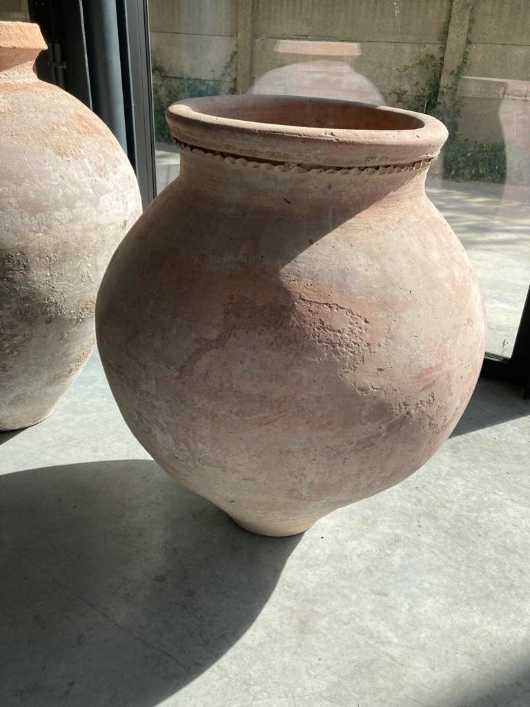 Old Red Terracotta Jars Of Spanish Origin-photo-3