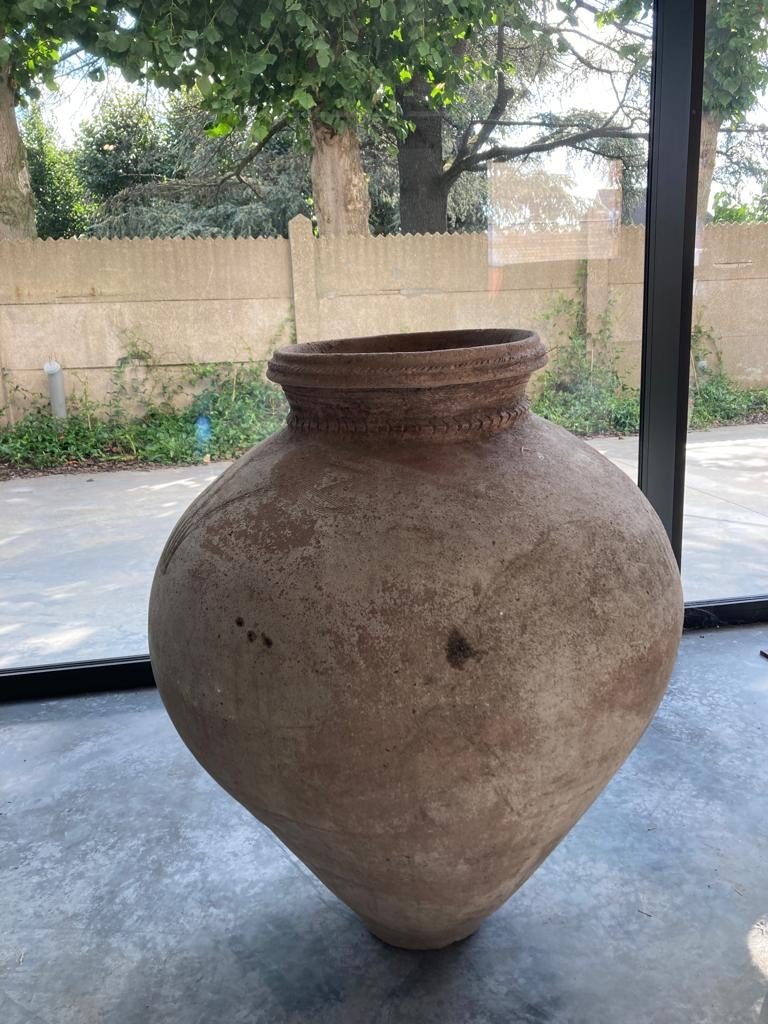 Old Red Terracotta Jars Of Spanish Origin-photo-2