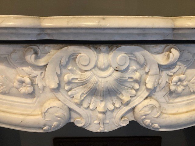 Carrara Marble Fireplace Mantel, 19th Century-photo-3