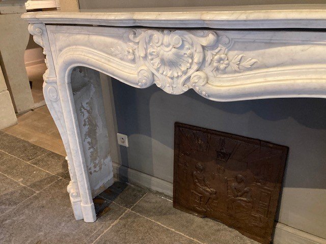 Carrara Marble Fireplace Mantel, 19th Century-photo-3