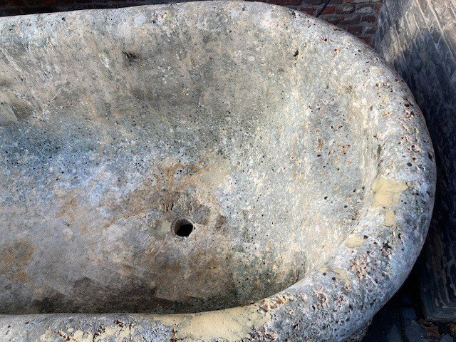 Stone Bathtub, With 2 Carved Head Rests-photo-3