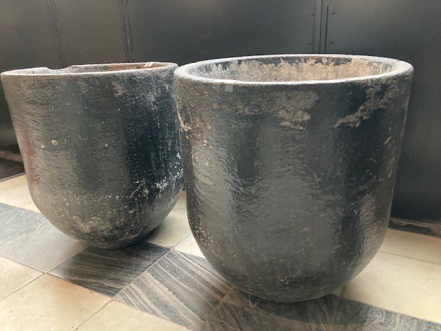 Pair Of Foundry Ceramic Jars 