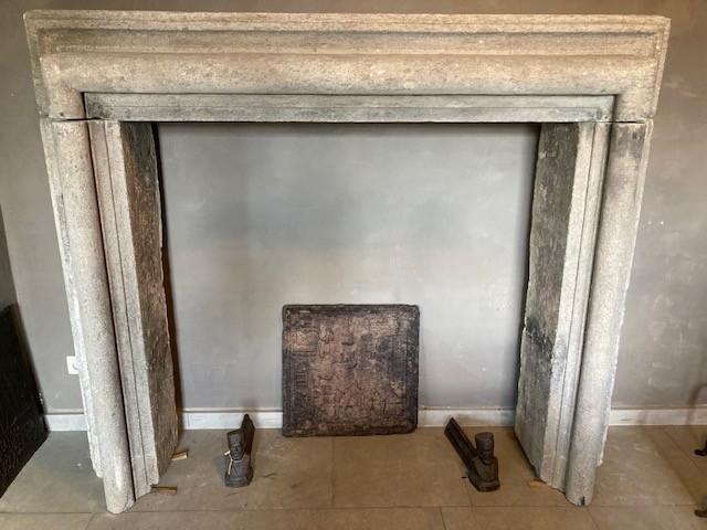 18th Century Italian Volcanic Stone Fireplace 