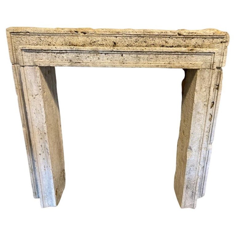 19th Century Italian Travertine Fireplace