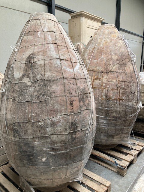 Spanish Iron Wired Terracotta Jars, 19th Century-photo-2