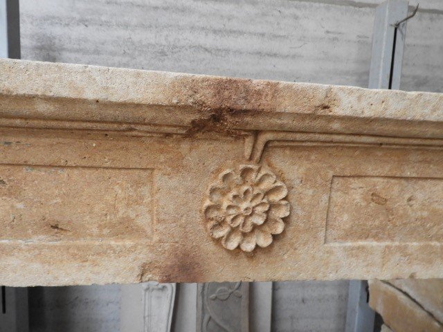 19th Century French Limestone Fireplace-photo-1