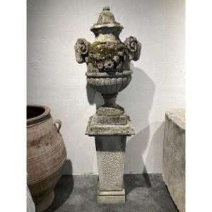 Decorative Vase On Pedestal