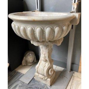 White Marble Sink On Pedestal