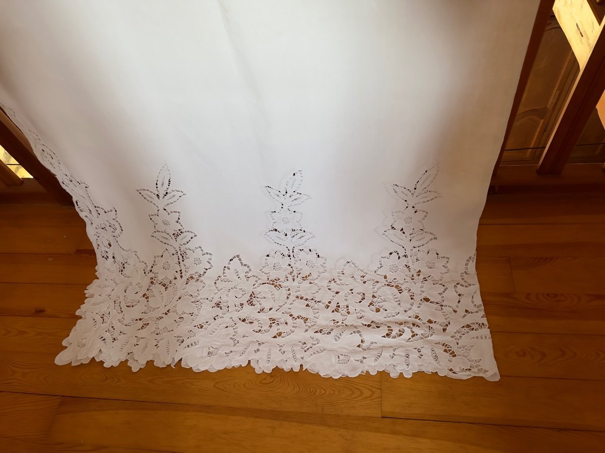 Superbe Drap Trousseau, Ancien, XIXe Siècle, Richelieu,  230 Cm , Broderie monogramme offerte 