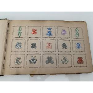 Album Monogrammes Chiffres Couronne Cachets Cire Collectionneur Lenegre Vers  1890 1900