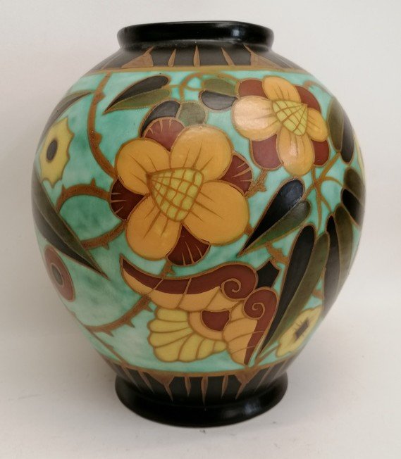 Vase Keramis - " Les Marronniers " - Art Déco – 1934 – Catteau – Boch Frères – Modèle D.1847 -photo-3