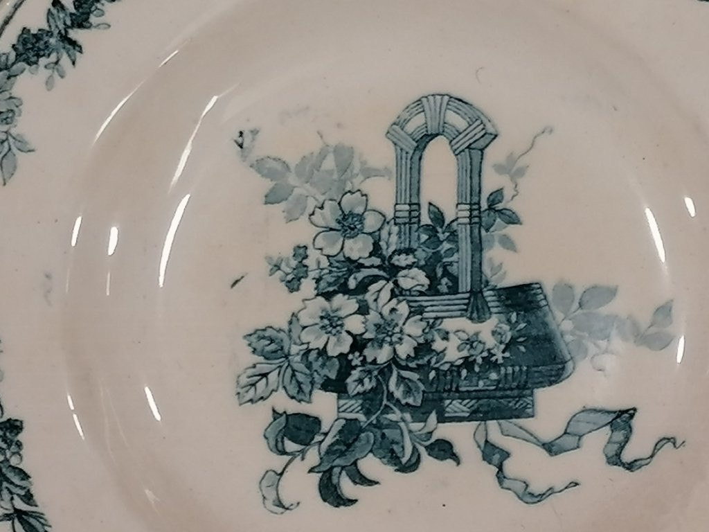 20 Assiettes Plate - Choisy-le-roi - XIX ème - En Faïence Bleu Roy-photo-6