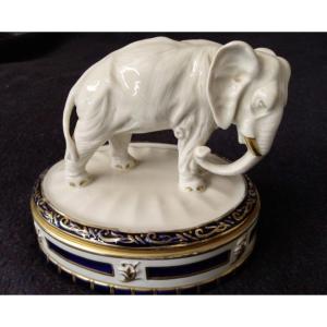 Porcelain Candy Box - Elephant - Royal Dux - Bohemia - 20th Century