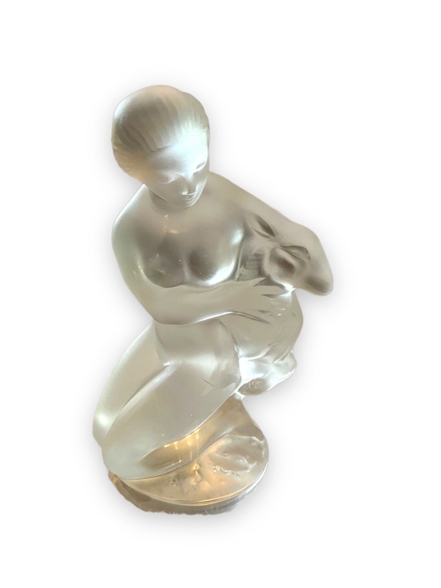 Lalique Crystal Subject "woman With Goat"-photo-2