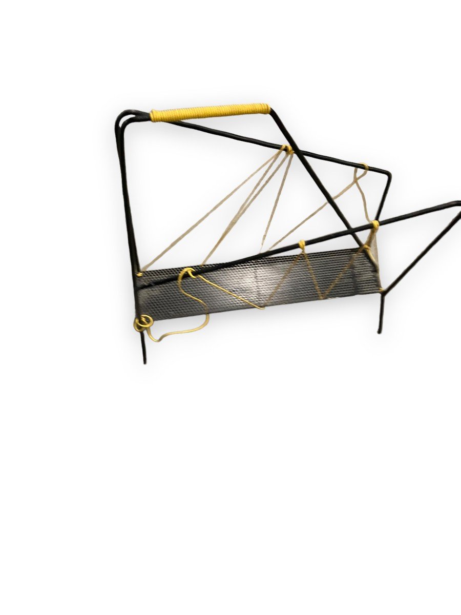 Scoubidou Magazine Rack And Black Metal By Mathieu Matégot-photo-4