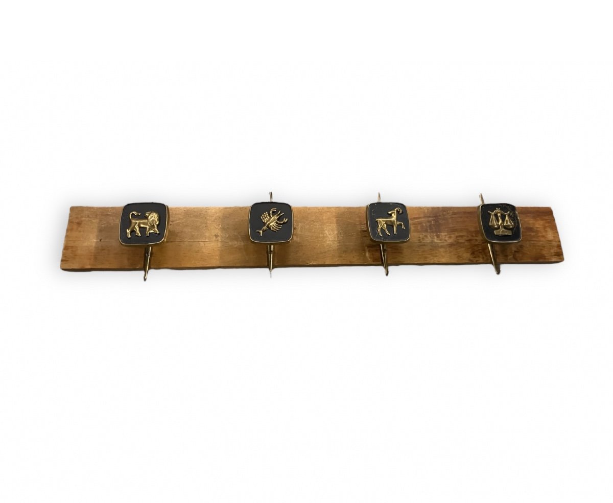 Vintage Coat Rack Signs Of The Zodiacs Midcentury